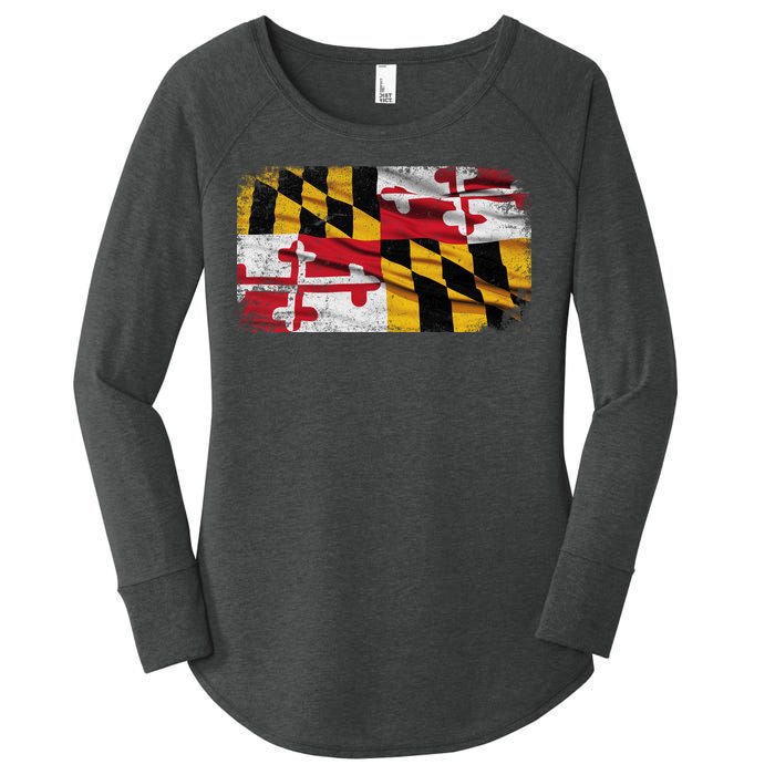 Vintage Maryland Flag Women's Perfect Tri Tunic Long Sleeve Shirt