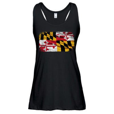 Vintage Maryland Flag Ladies Essential Flowy Tank