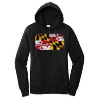 Vintage Maryland Flag Women's Pullover Hoodie