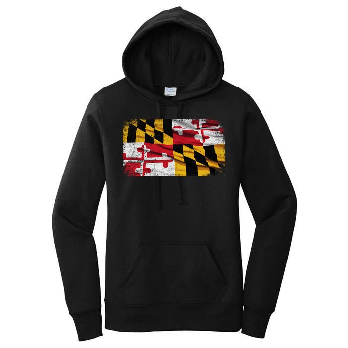 Vintage Maryland Flag Women's Pullover Hoodie