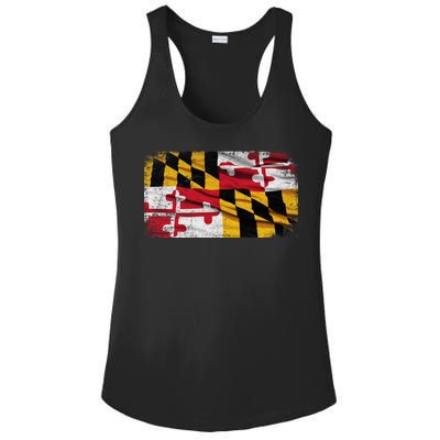 Vintage Maryland Flag Ladies PosiCharge Competitor Racerback Tank