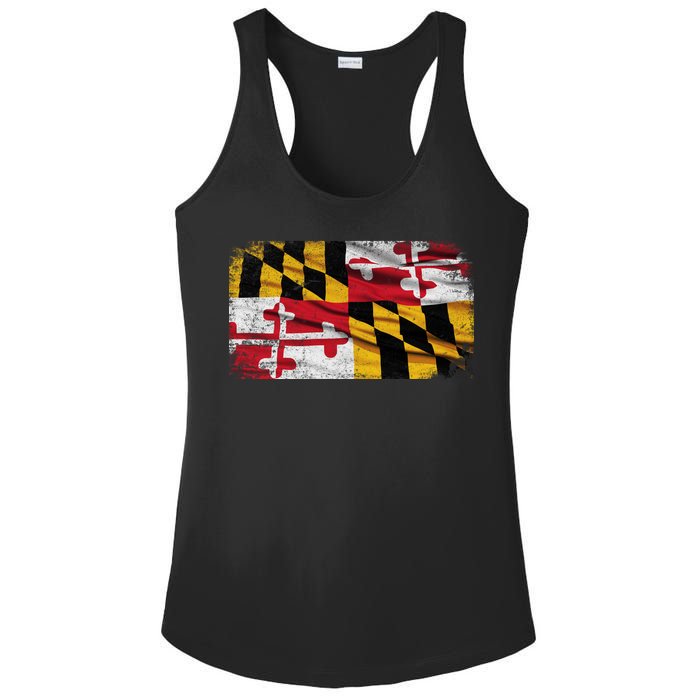 Vintage Maryland Flag Ladies PosiCharge Competitor Racerback Tank