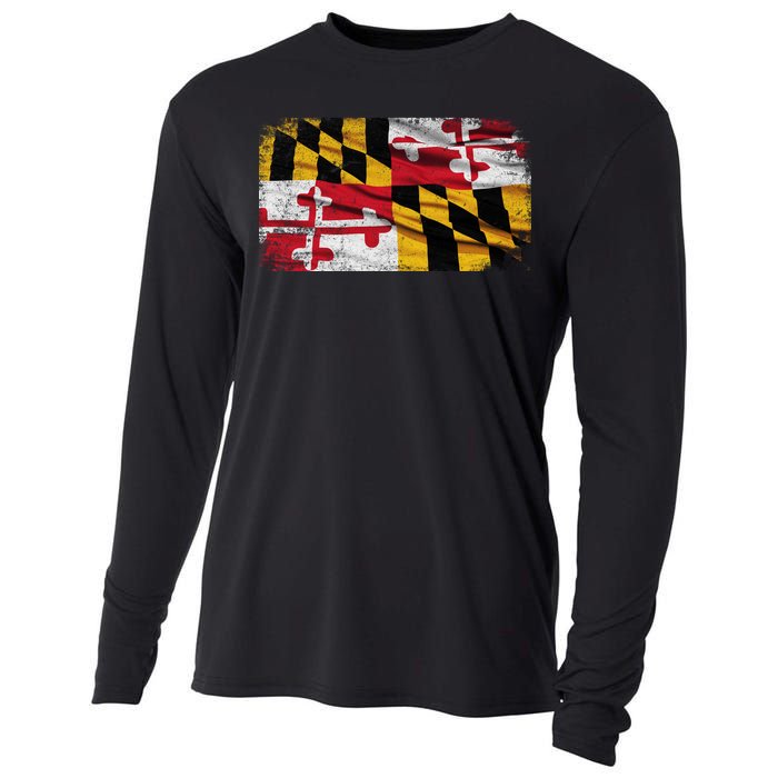 Vintage Maryland Flag Cooling Performance Long Sleeve Crew