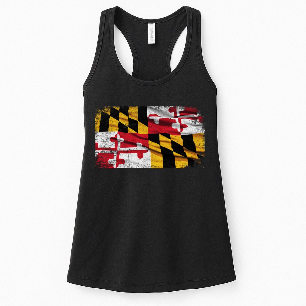 Vintage Maryland Flag Womens Tank Top
