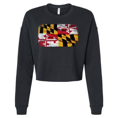 Vintage Maryland Flag Cropped Pullover Crew