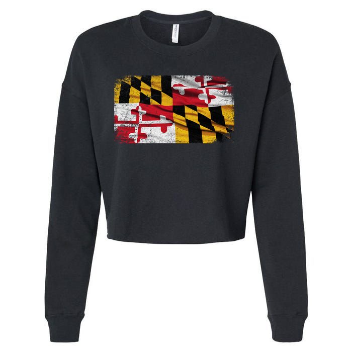 Vintage Maryland Flag Cropped Pullover Crew