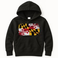 Vintage Maryland Flag Kids Hoodie