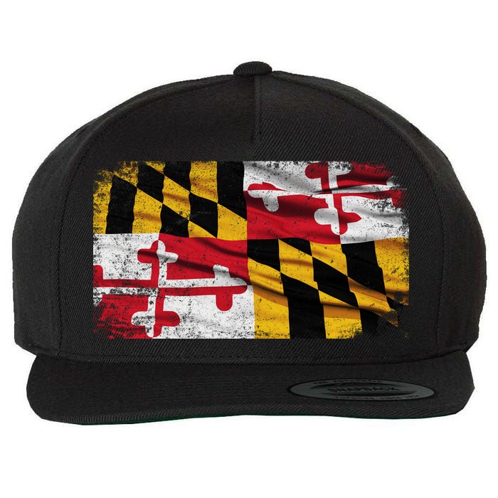 Vintage Maryland Flag Wool Snapback Cap