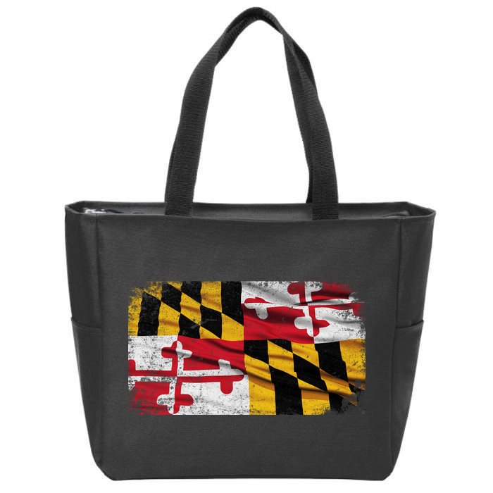 Vintage Maryland Flag Zip Tote Bag