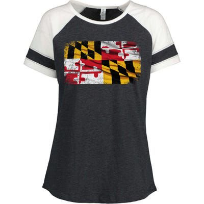 Vintage Maryland Flag Enza Ladies Jersey Colorblock Tee