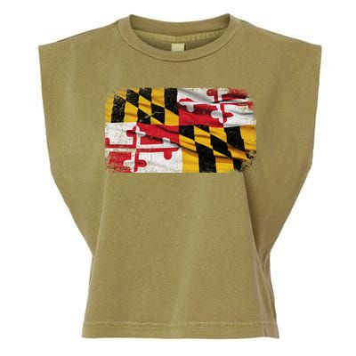 Vintage Maryland Flag Garment-Dyed Women's Muscle Tee