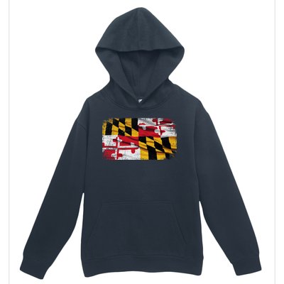 Vintage Maryland Flag Urban Pullover Hoodie