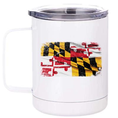 Vintage Maryland Flag 12 oz Stainless Steel Tumbler Cup