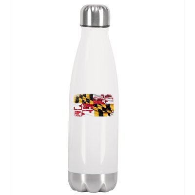 Vintage Maryland Flag Stainless Steel Insulated Water Bottle