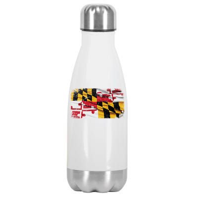 Vintage Maryland Flag Stainless Steel Insulated Water Bottle