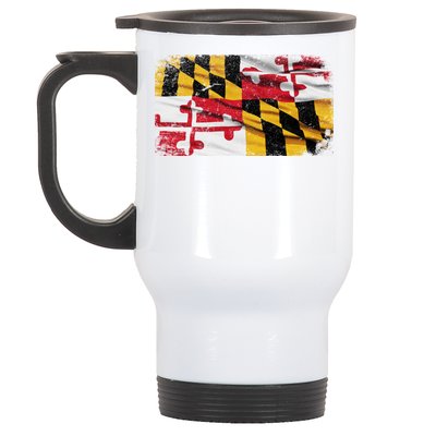 Vintage Maryland Flag Stainless Steel Travel Mug