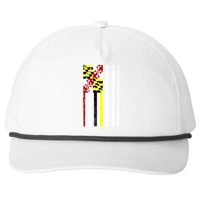 Vintage Maryland State American Flag Snapback Five-Panel Rope Hat