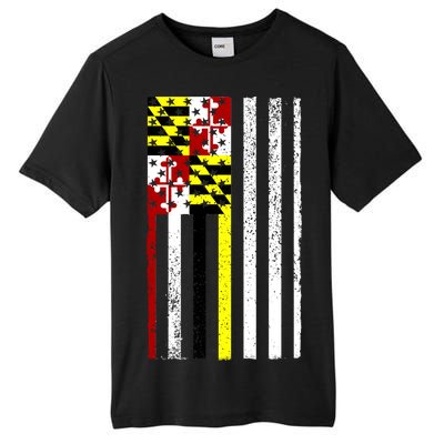 Vintage Maryland State American Flag Tall Fusion ChromaSoft Performance T-Shirt