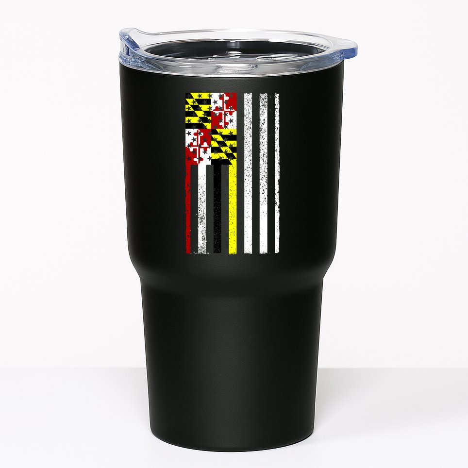 Vintage Maryland State American Flag Tumbler