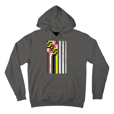 Vintage Maryland State American Flag Hoodie