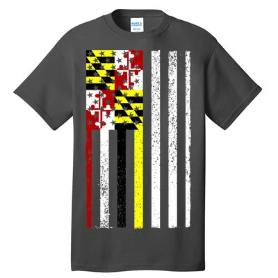 Vintage Maryland State American Flag Tall T-Shirt