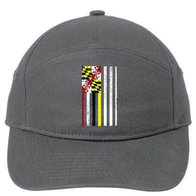 Vintage Maryland State American Flag 7-Panel Snapback Hat