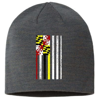 Vintage Maryland State American Flag Sustainable Beanie