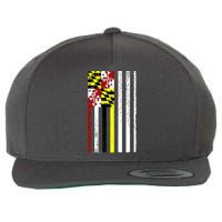 Vintage Maryland State American Flag Wool Snapback Cap