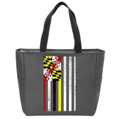 Vintage Maryland State American Flag Zip Tote Bag