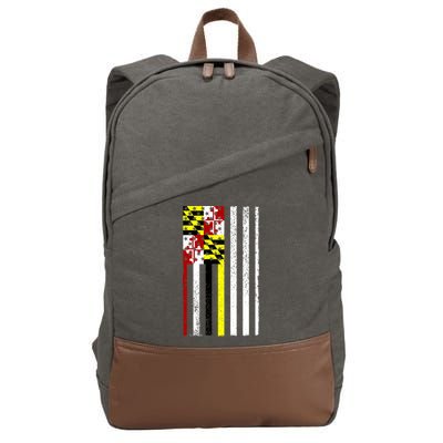 Vintage Maryland State American Flag Cotton Canvas Backpack