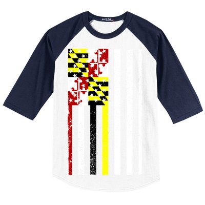 Vintage Maryland State American Flag Baseball Sleeve Shirt