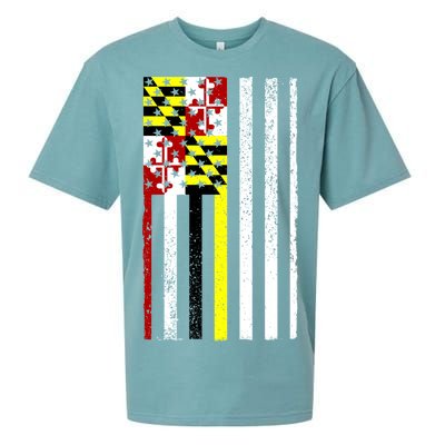 Vintage Maryland State American Flag Sueded Cloud Jersey T-Shirt