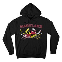 Vintage Maryland State Blue Crab Pride Flag  Hoodie