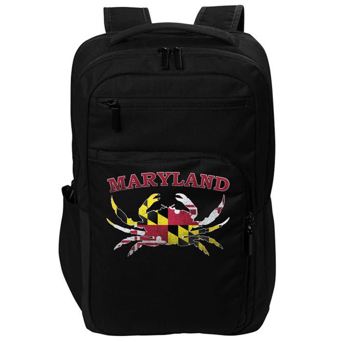 Vintage Maryland State Blue Crab Pride Flag  Impact Tech Backpack