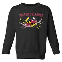 Vintage Maryland State Blue Crab Pride Flag  Toddler Sweatshirt