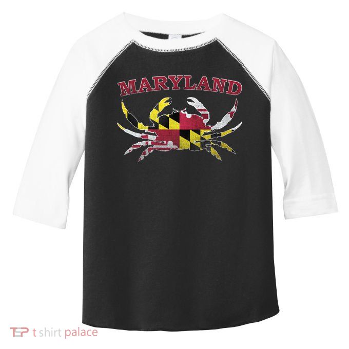 Vintage Maryland State Blue Crab Pride Flag  Toddler Fine Jersey T-Shirt