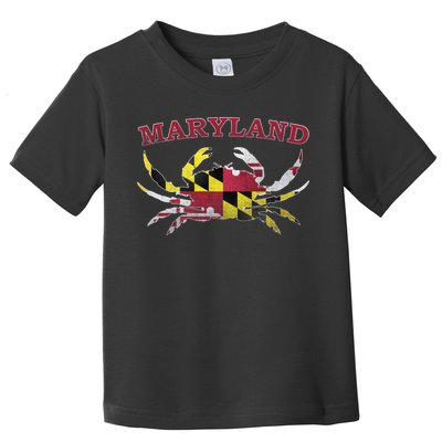 Vintage Maryland State Blue Crab Pride Flag  Toddler T-Shirt