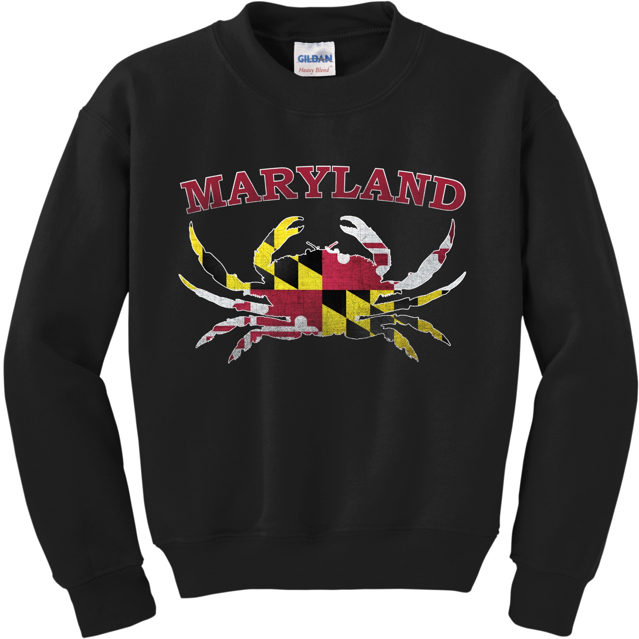 Vintage Maryland State Blue Crab Pride Flag  Kids Sweatshirt