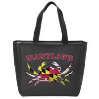 Vintage Maryland State Blue Crab Pride Flag  Zip Tote Bag