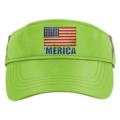 Vintage Merica Flag Adult Drive Performance Visor