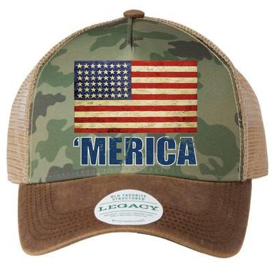 Vintage Merica Flag Legacy Tie Dye Trucker Hat