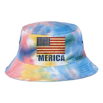 Vintage Merica Flag Tie Dye Newport Bucket Hat