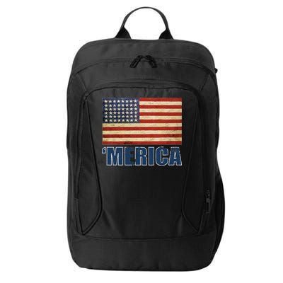 Vintage Merica Flag City Backpack