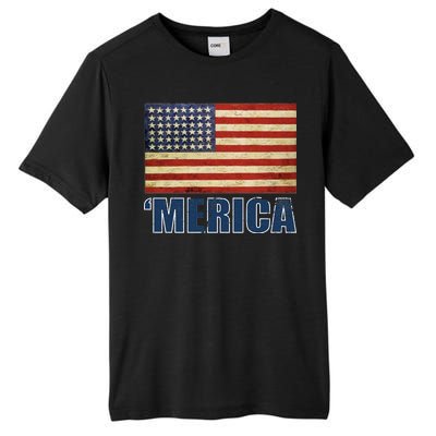 Vintage Merica Flag Tall Fusion ChromaSoft Performance T-Shirt