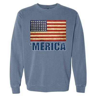 Vintage Merica Flag Garment-Dyed Sweatshirt