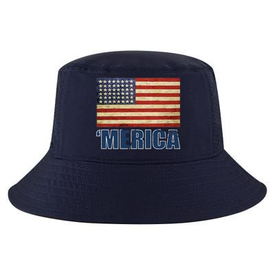 Vintage Merica Flag Cool Comfort Performance Bucket Hat