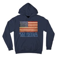 Vintage Merica Flag Hoodie