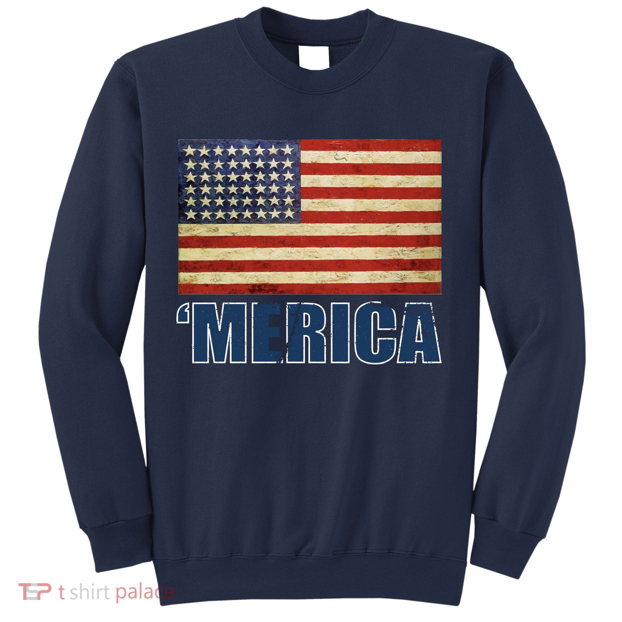 Vintage Merica Flag Sweatshirt