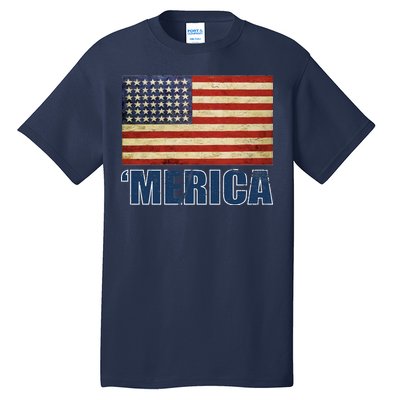 Vintage Merica Flag Tall T-Shirt