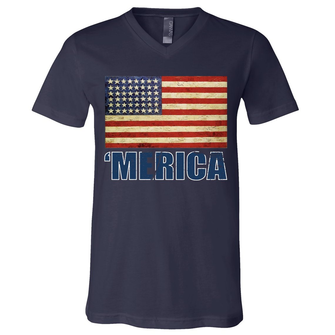 Vintage Merica Flag V-Neck T-Shirt